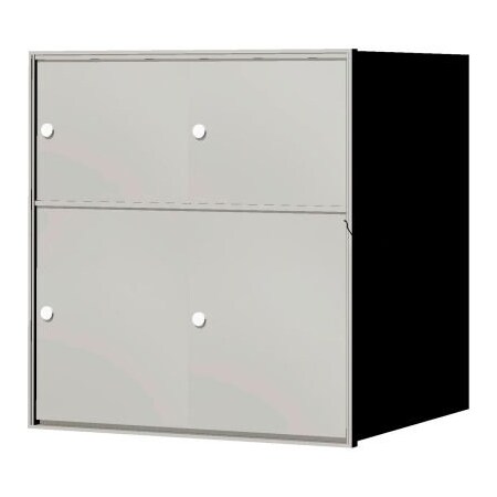 FLORENCE MFG CO Florence 4B+ Horizontal Mailbox, 28" H, 4 Parcel, Front Loading, Aluminum, USPS 140054PLA